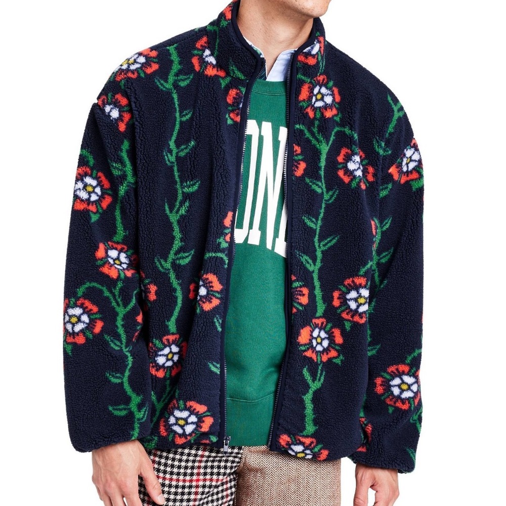 NWT Rowing Blazers Rose Print Fleece Jacket